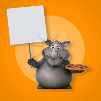 Fun rhinoceros - 3D Illustration