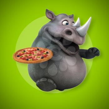 Fun rhinoceros - 3D Illustration