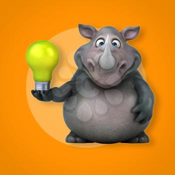 Fun rhinoceros - 3D Illustration