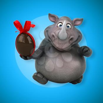 Fun rhinoceros - 3D Illustration