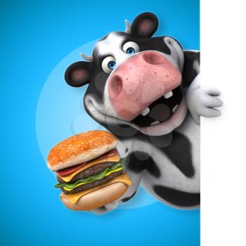 Fun cow - 3D Illustration