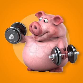 Fun pig - 3D Illustration