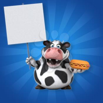 Fun cow - 3D Illustration