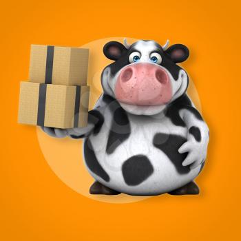 Fun cow - 3D Illustration