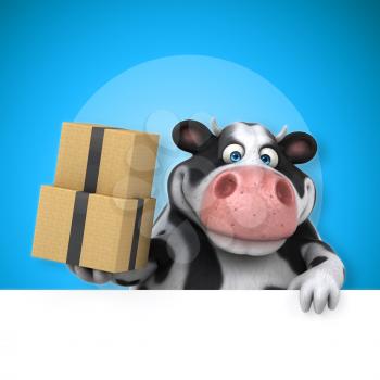 Fun cow - 3D Illustration