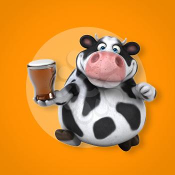 Fun cow - 3D Illustration