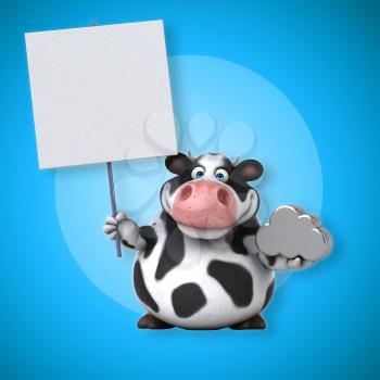 Fun cow - 3D Illustration