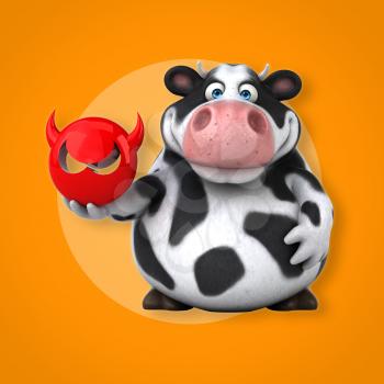 Fun cow - 3D Illustration