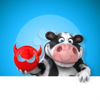 Fun cow - 3D Illustration