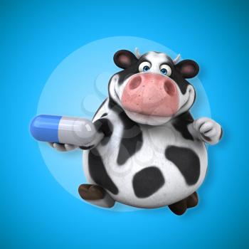 Fun cow - 3D Illustration