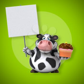 Fun cow - 3D Illustration