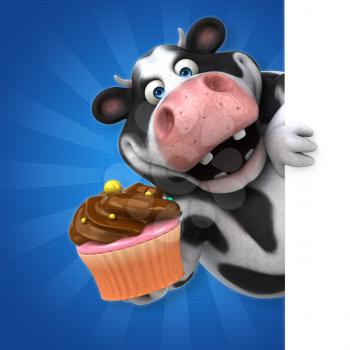 Fun cow - 3D Illustration