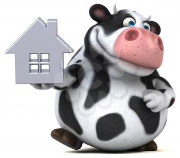 Fun cow - 3D Illustration