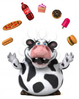 Fun cow - 3D Illustration