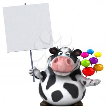 Fun cow - 3D Illustration