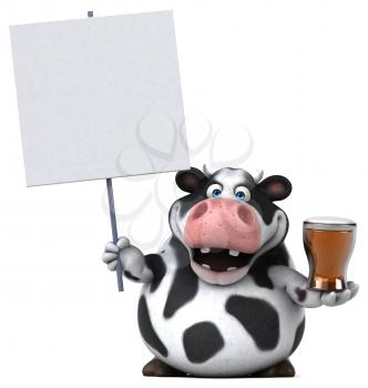 Fun cow - 3D Illustration