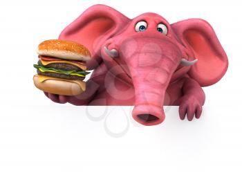 Pink elephant - 3D Illustration