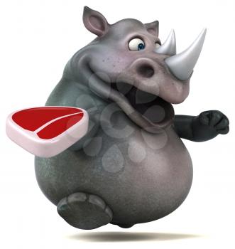 Fun rhinoceros - 3D Illustration