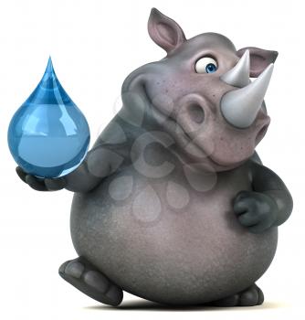 Fun rhinoceros - 3D Illustration