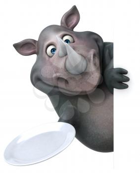 Fun rhinoceros - 3D Illustration