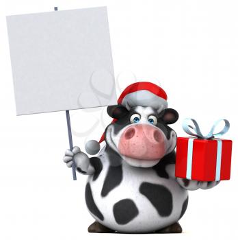 Fun santa cow - 3D Illustration