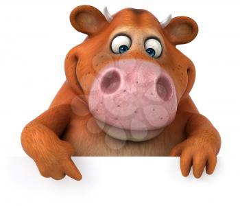 Fun cow - 3D Illustration