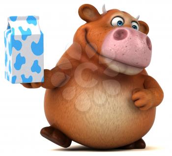 Fun cow - 3D Illustration