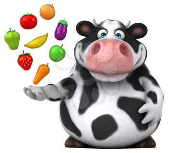 Fun cow - 3D Illustration