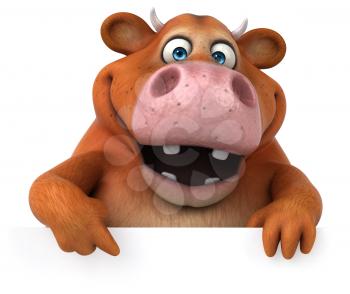 Fun cow - 3D Illustration