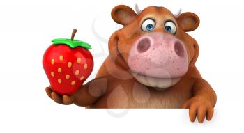 Fun cow - 3D Illustration