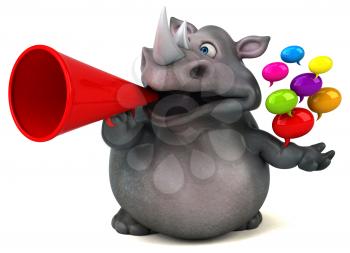 Fun rhinoceros - 3D Illustration