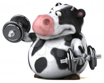 Fun cow - 3D Illustration