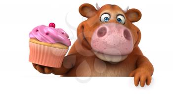 Fun cow - 3D Illustration