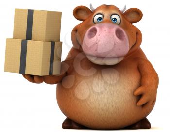 Fun cow - 3D Illustration