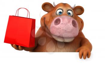 Fun cow - 3D Illustration