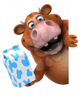 Fun cow - 3D Illustration