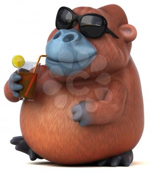 Fun Orangutan - 3D Illustration