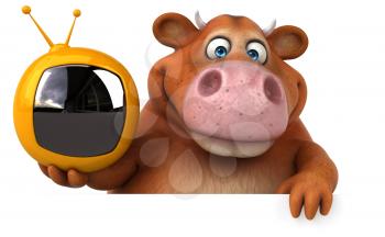 Fun cow - 3D Illustration