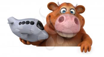 Fun cow - 3D Illustration