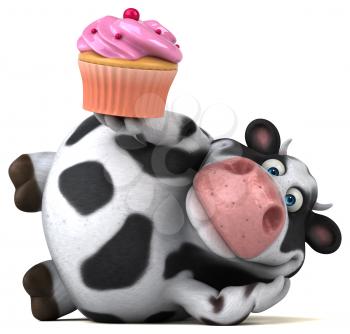 Fun cow - 3D Illustration