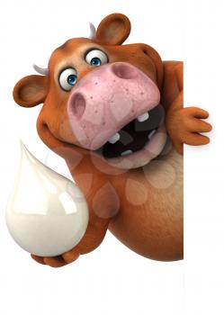 Fun cow - 3D Illustration
