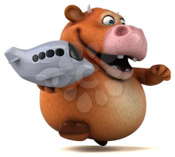 Fun cow - 3D Illustration