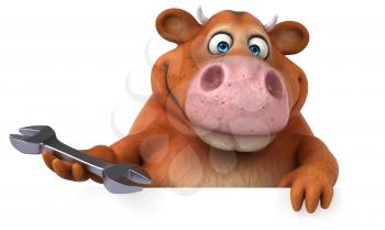 Fun cow - 3D Illustration