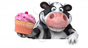 Fun cow - 3D Illustration