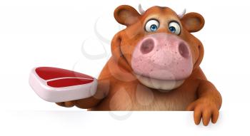 Fun cow - 3D Illustration