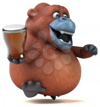Fun orangoutan - 3D Illustration