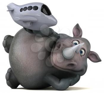 Fun rhinoceros - 3D Illustration