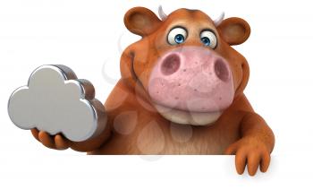 Fun cow - 3D Illustration