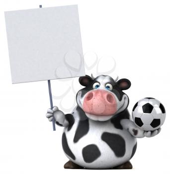 Fun cow - 3D Illustration