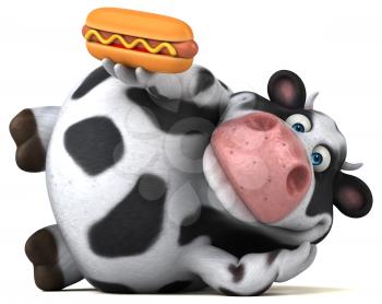 Fun cow - 3D Illustration